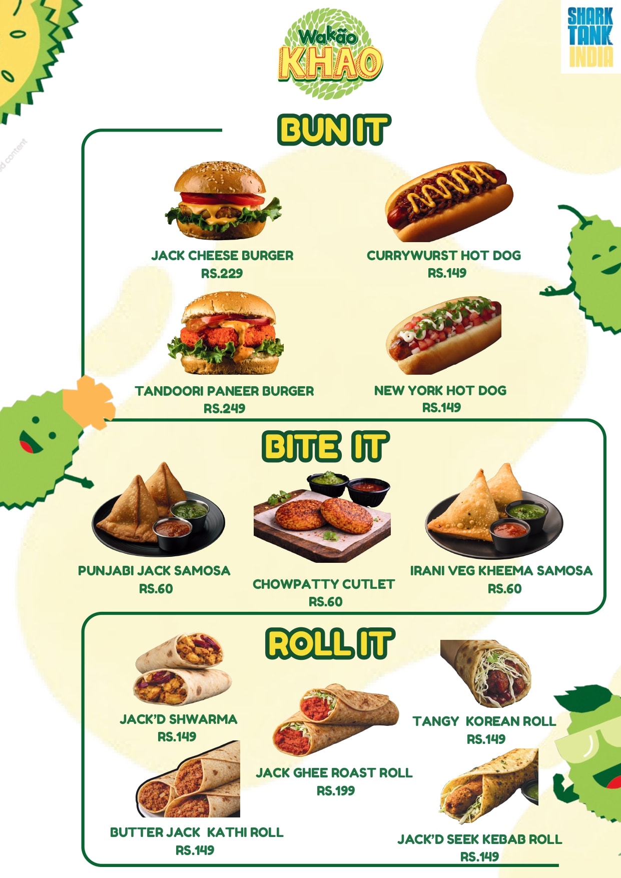 Wakao Khao menu page 1